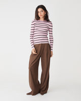 Jenny Wool Blend Knit in pink stripe — full-length view
