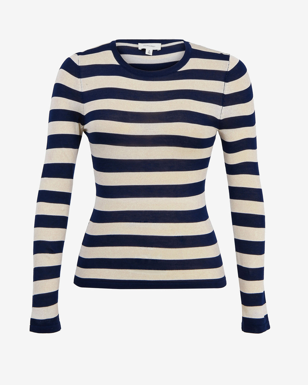 Lana Stripe Knit Top in navy cream — product-only view
