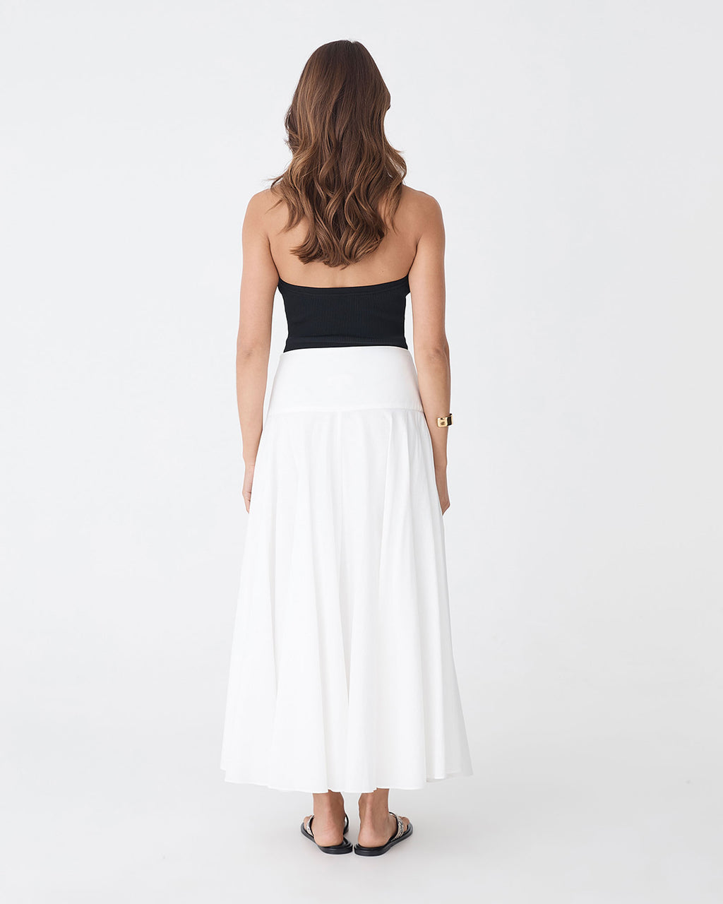 Chantell Halter Knit Top in black — back view