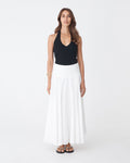 Chantell Halter Knit Top in black — full-length view