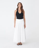 Chantell Halter Knit Top in black — full-length view