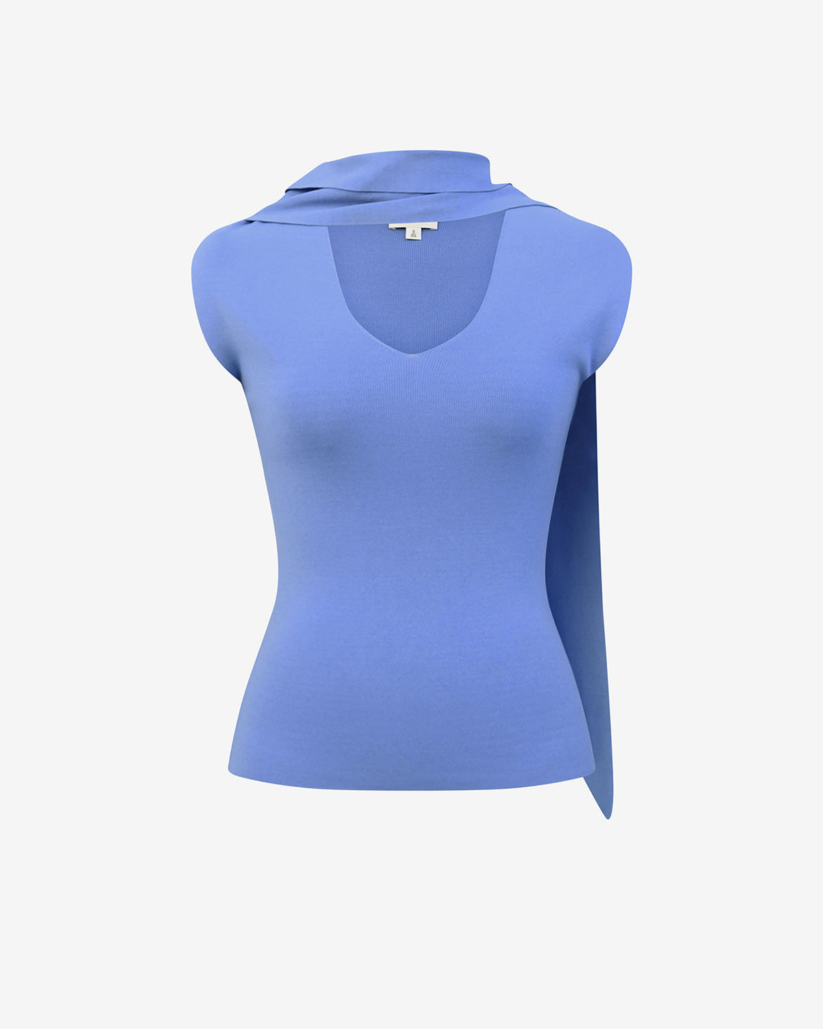 Isadora V-Neck Scarf Knit Top in periwinkle — product-only view
