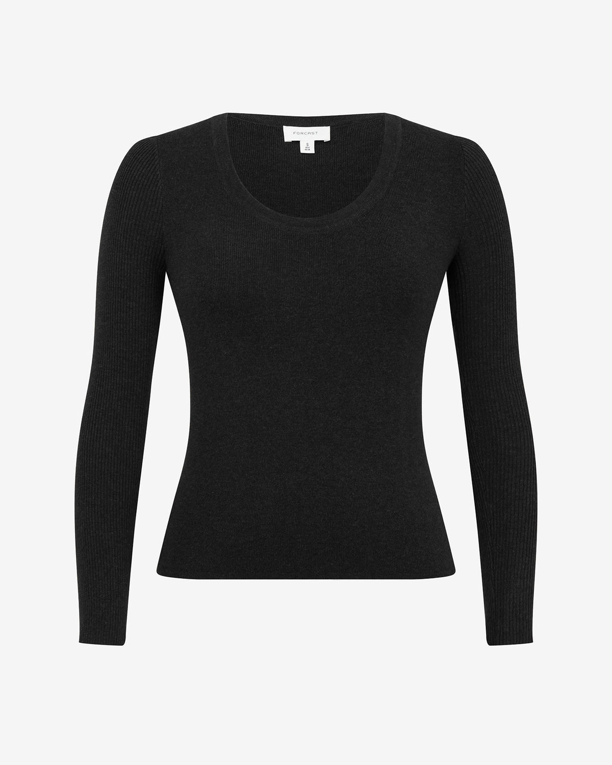 Samira Scoop Neck Knit in black — product-only view