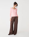 Samira Scoop Neck Knit in pink — full-length view