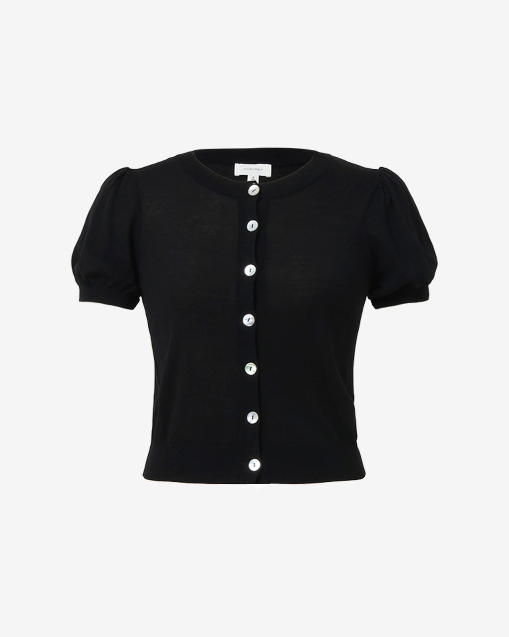 Cindy Puff Sleeve Cardigan in black — product-only view