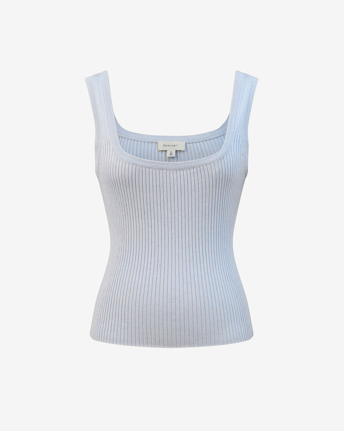 Ella Square Neck Rib Knit in sky blue — product-only view