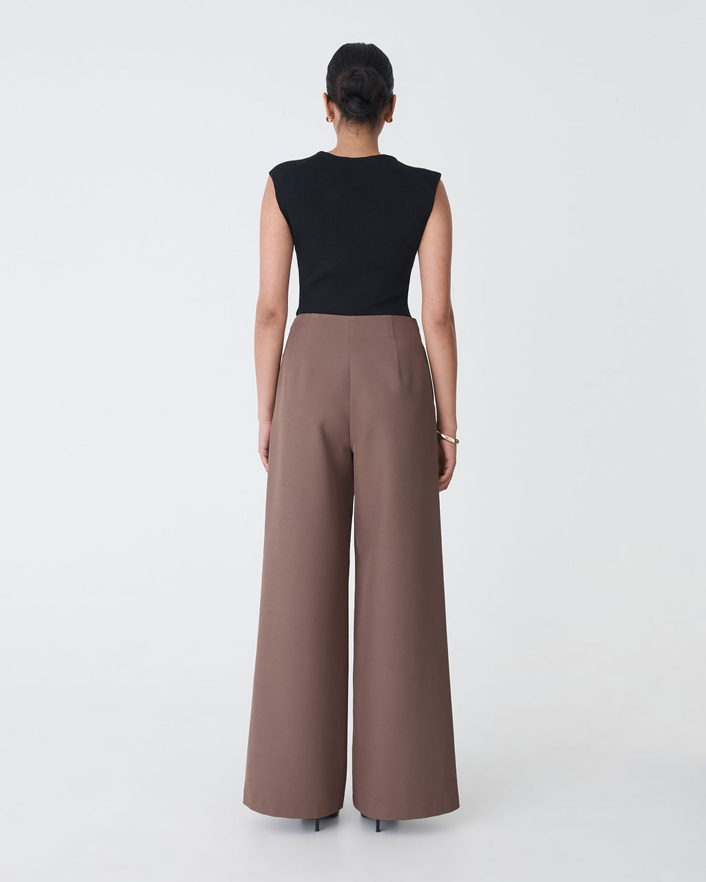 Kingsley Knit Top in black — back view