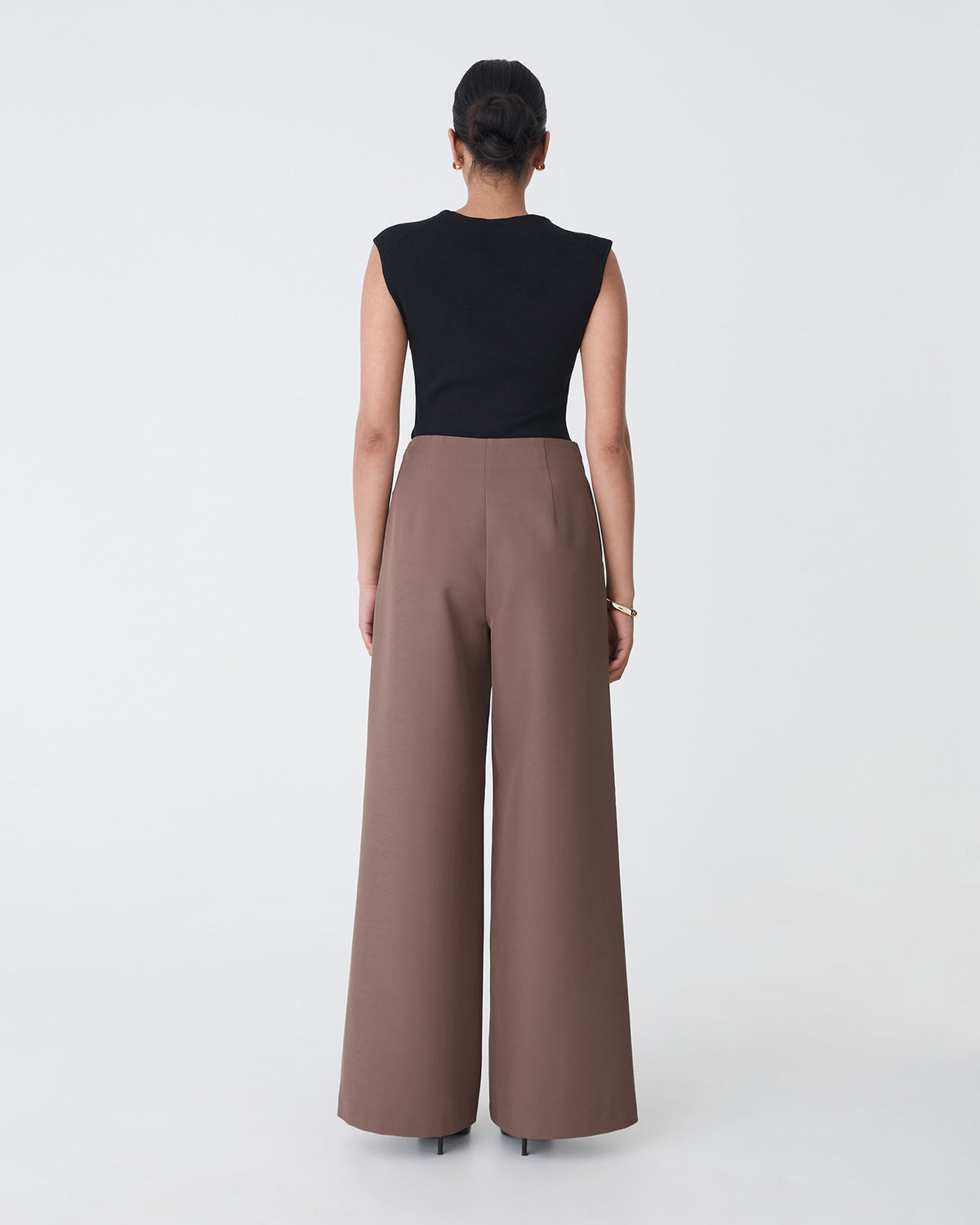Kingsley Knit Top in black — back view