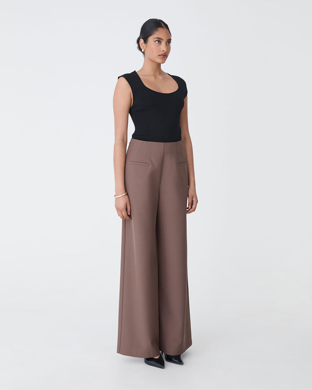 Kingsley Knit Top in black — side view