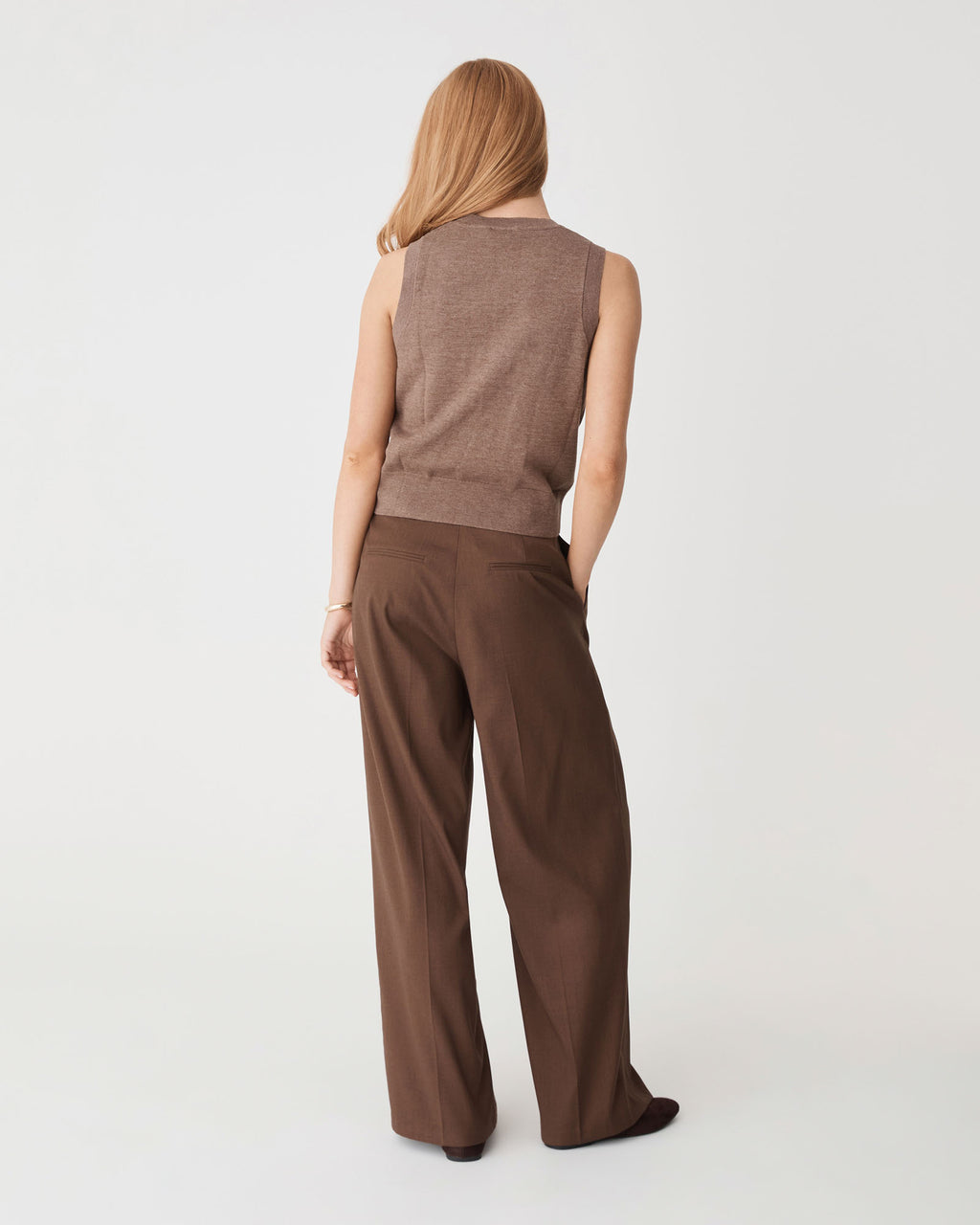 Jacinta Argyle Knit Vest in neapolitan — back view