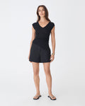 Galina Ruched Lyocell Knit in black — full-length view