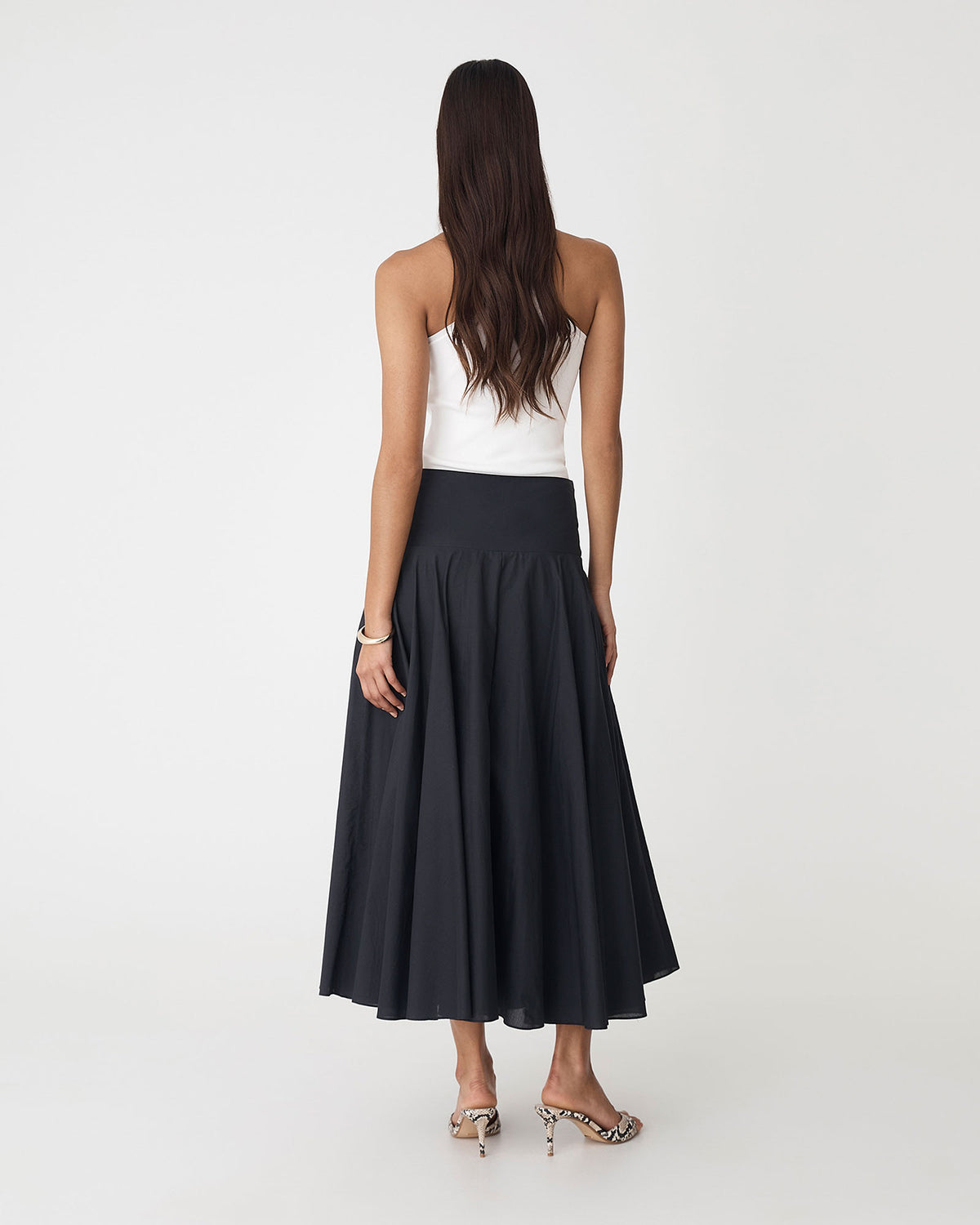 Valentine Scoop Neck Tank in ivory — back view