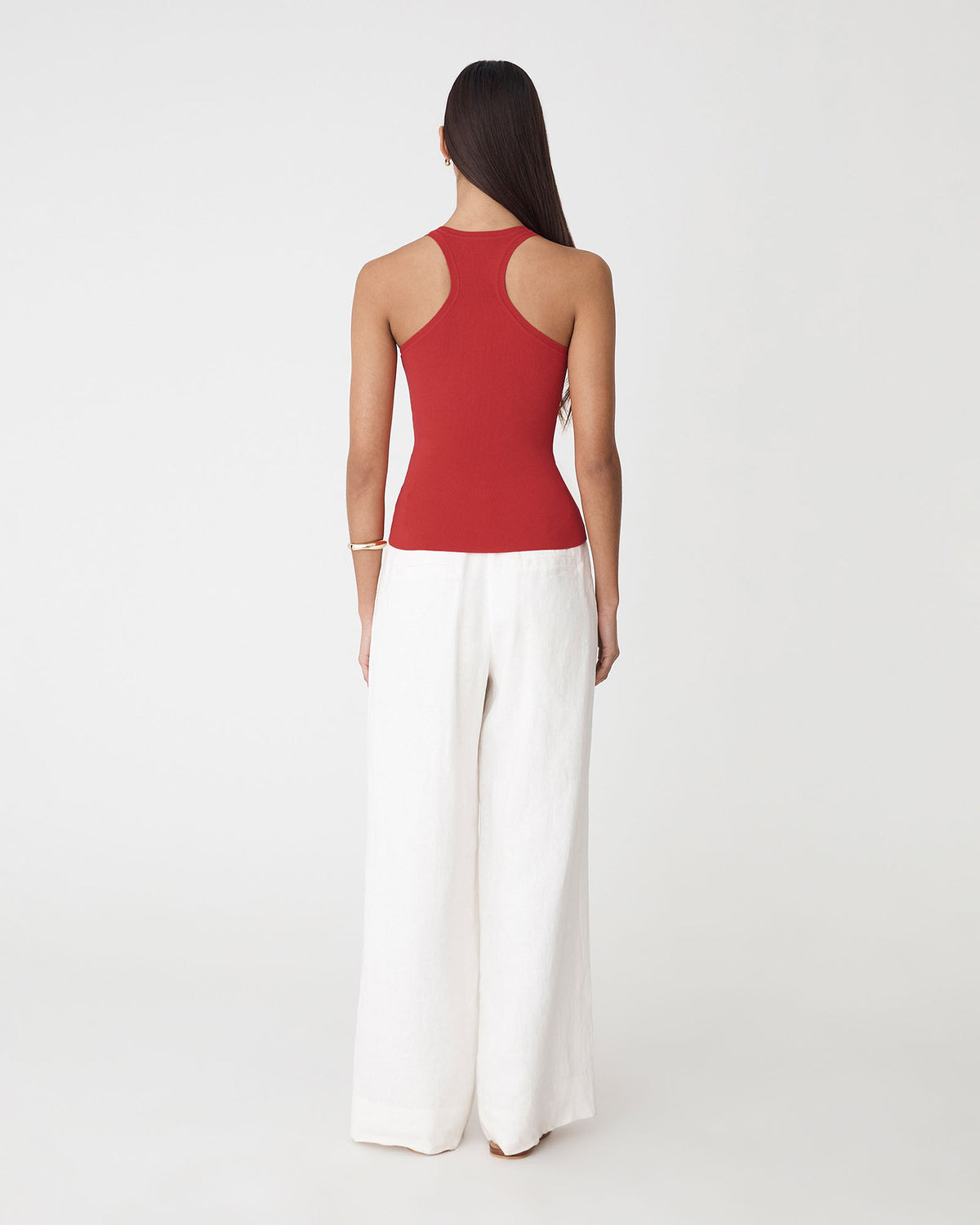 Valentine Scoop Neck Tank in red — back view