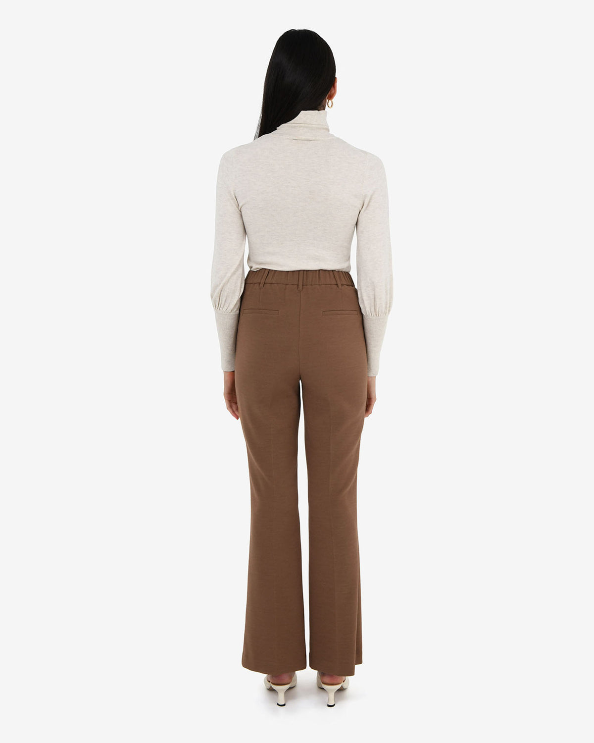 Maris Bootleg Pants in carob — back view