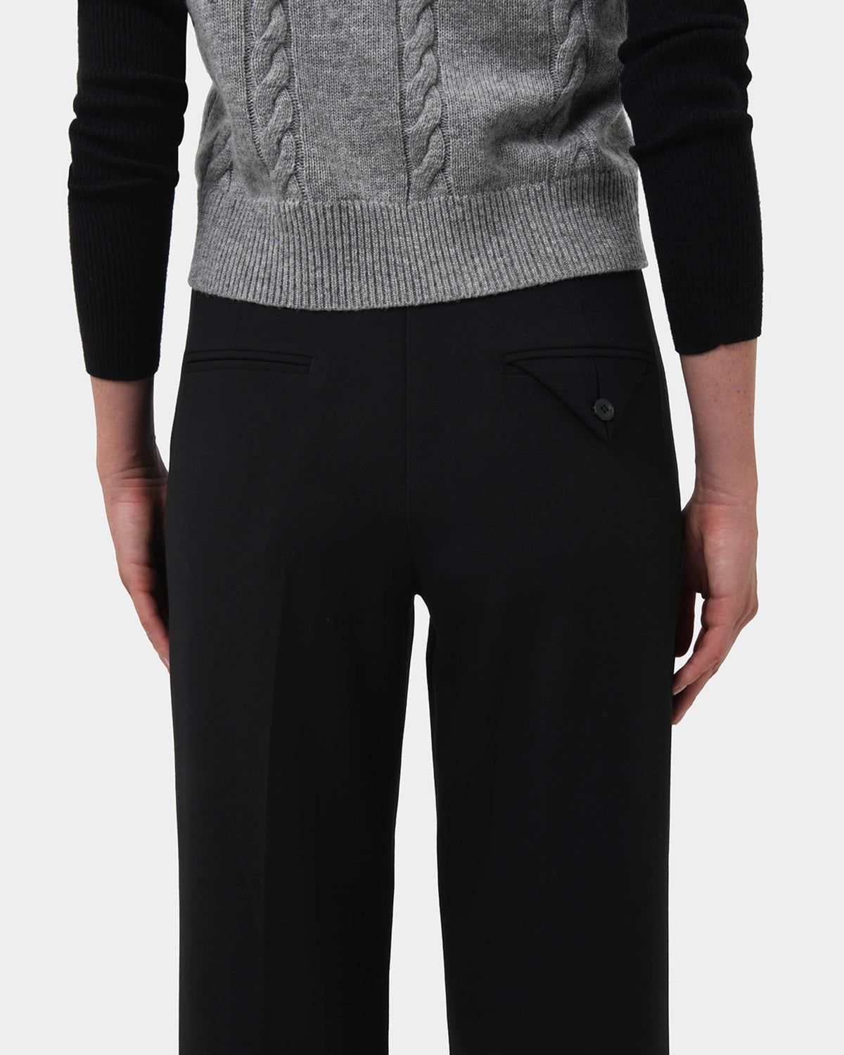 Gordon Straight Leg Pants in black — fabric detail
