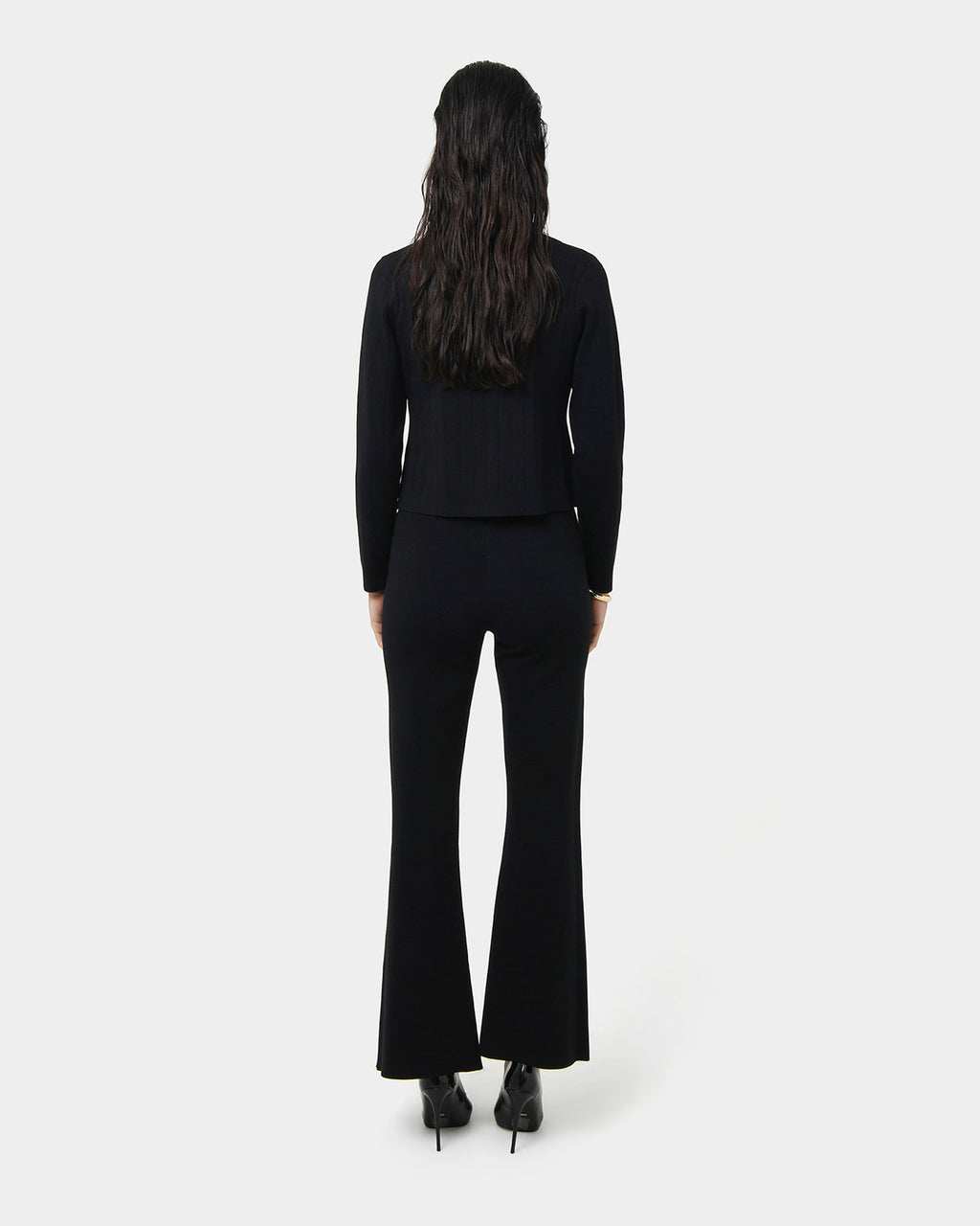 Jordy Flared Knit Pants in black — view 4