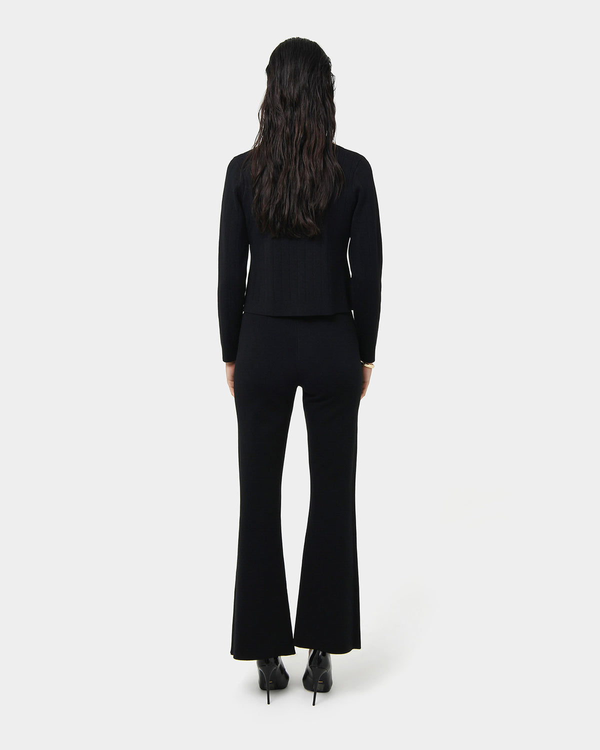 Jordy Flared Knit Pants in black — view 4