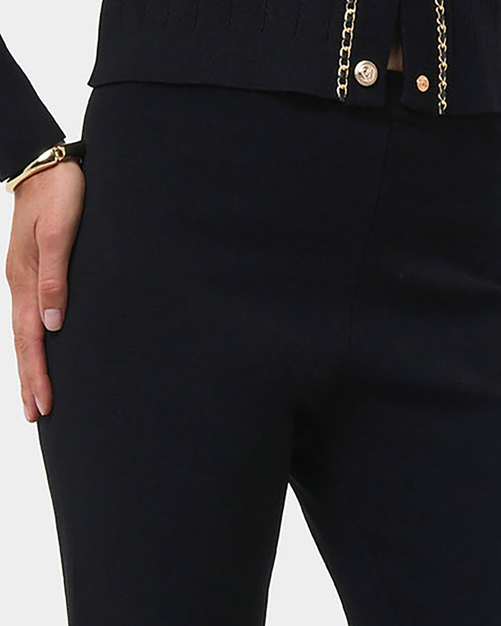 Jordy Flared Knit Pants in black — view 5