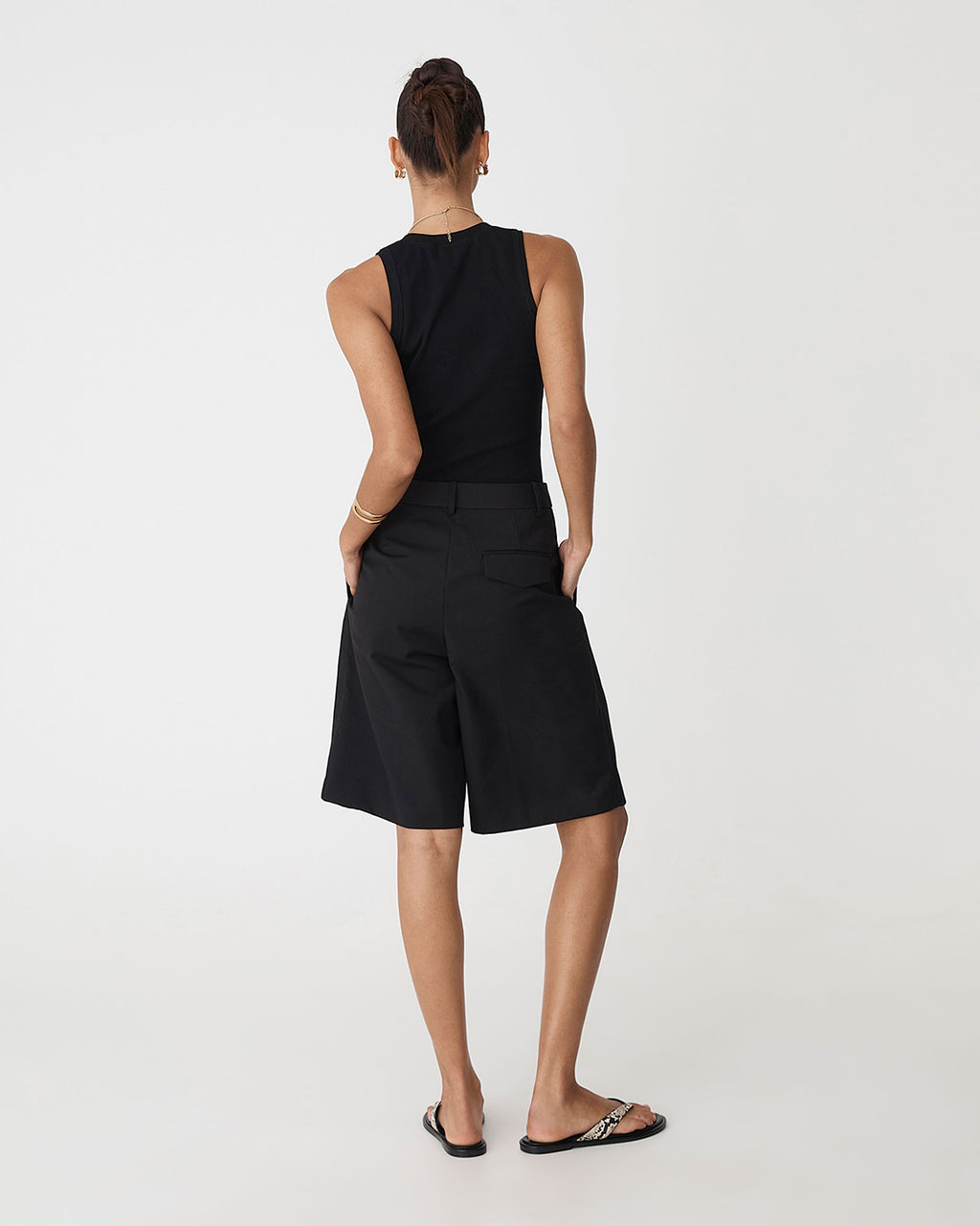 Sonique Tailored Short in black — back view