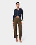 Abigail Cargo Relaxed Pants in khaki — full-length view
