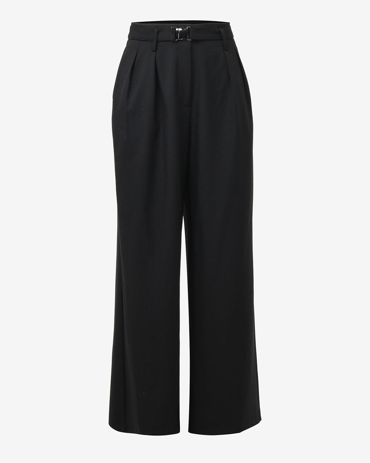 Nadia Buckle Wide Leg Pants in black — product-only view
