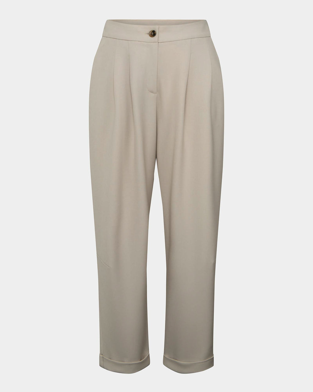 Antonia Relaxed Cuff Pants in beige — product-only view