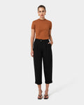 Antonia Relaxed Cuff Pants in black — full-length view