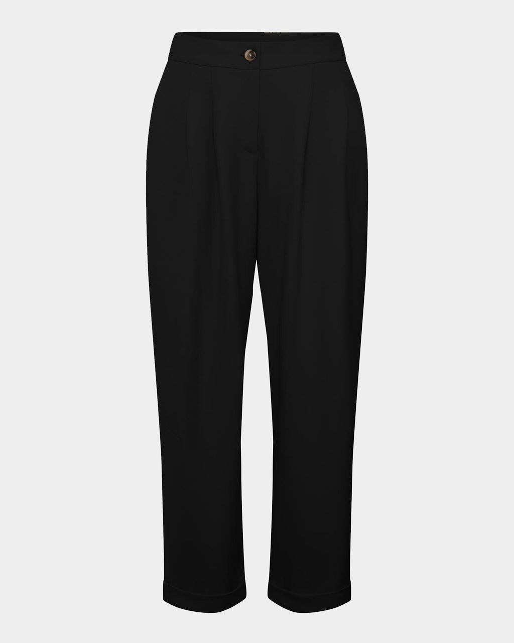 Antonia Relaxed Cuff Pants in black — product-only view