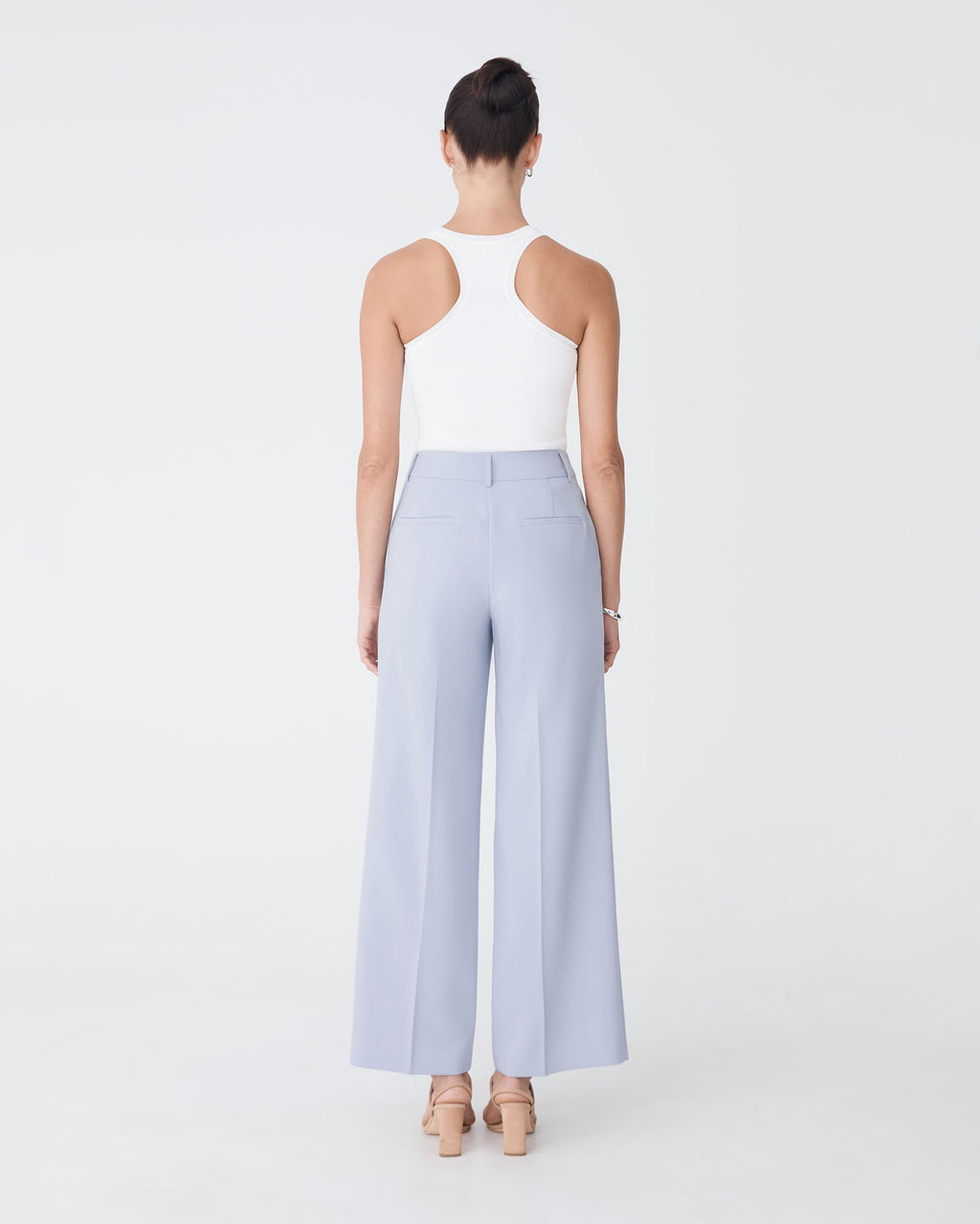 Nikki Tailored Pants in dusk blue — back view