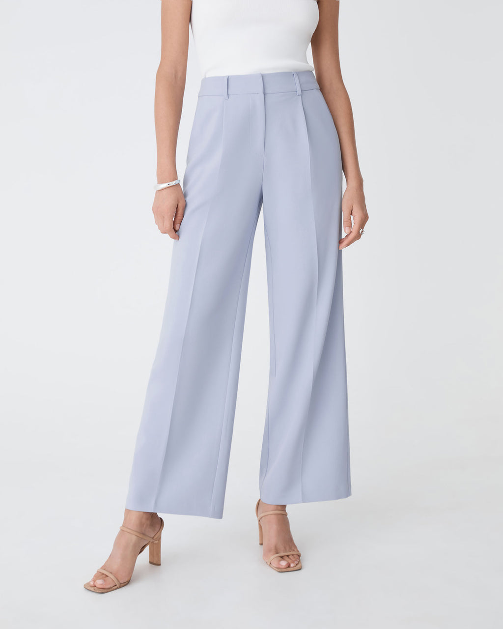 Nikki Tailored Pants in dusk blue — close-up view