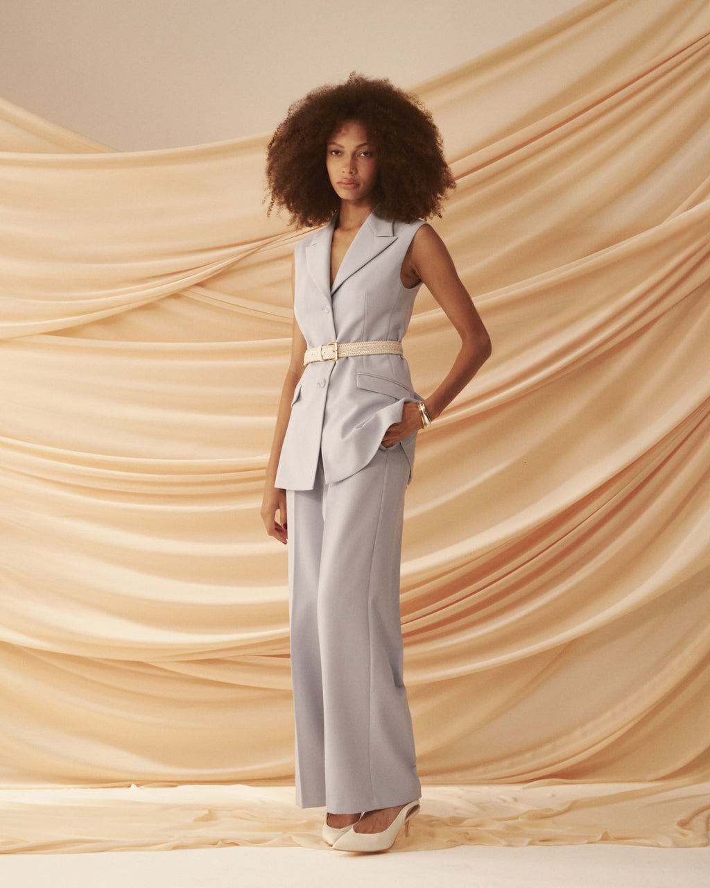 Nikki Tailored Pants in dusk blue — alternate view