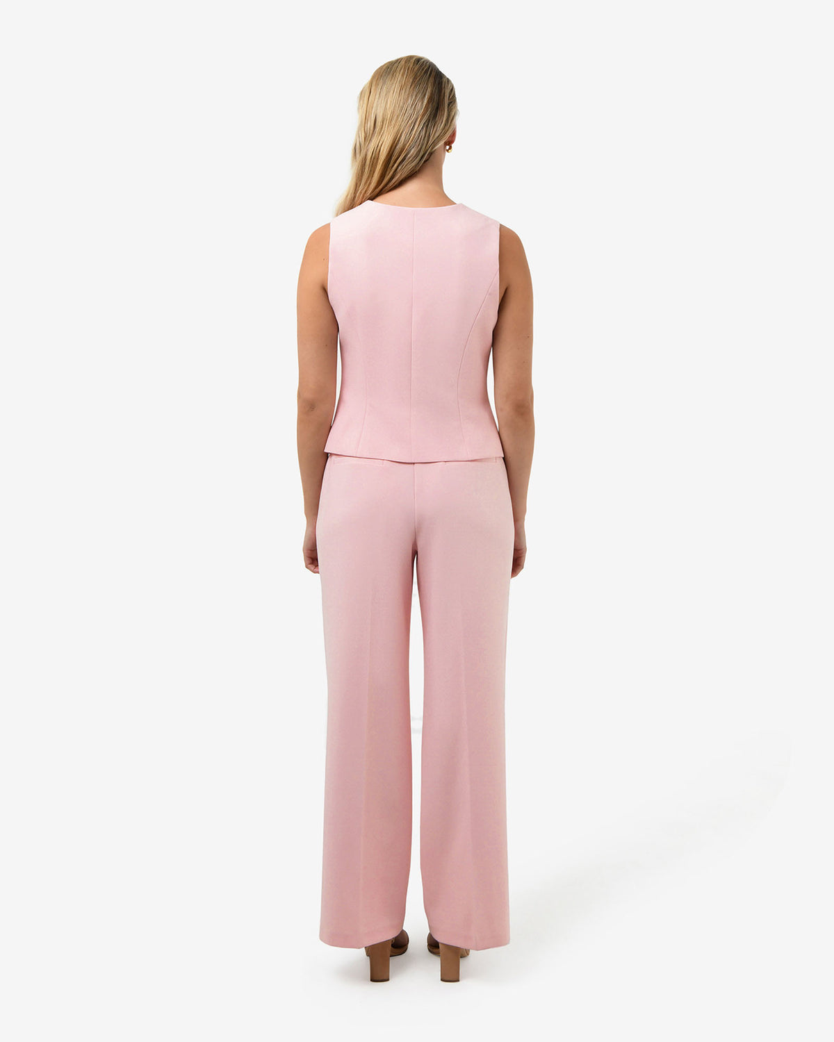 Nikki Tailored Pants in pink — back view