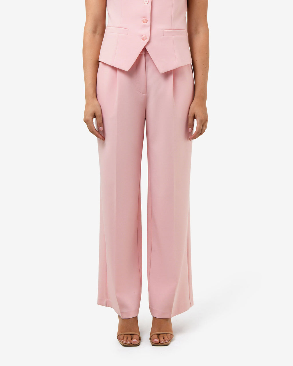 Nikki Tailored Pants in pink — close-up view