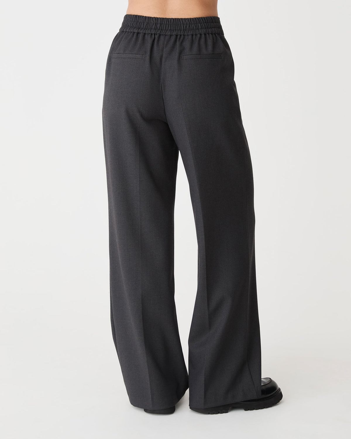 Westwood Elastic Waist Pants in charcoal — back view