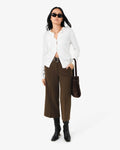 Brighton Wide Leg Culottes in chocolate — full-length view