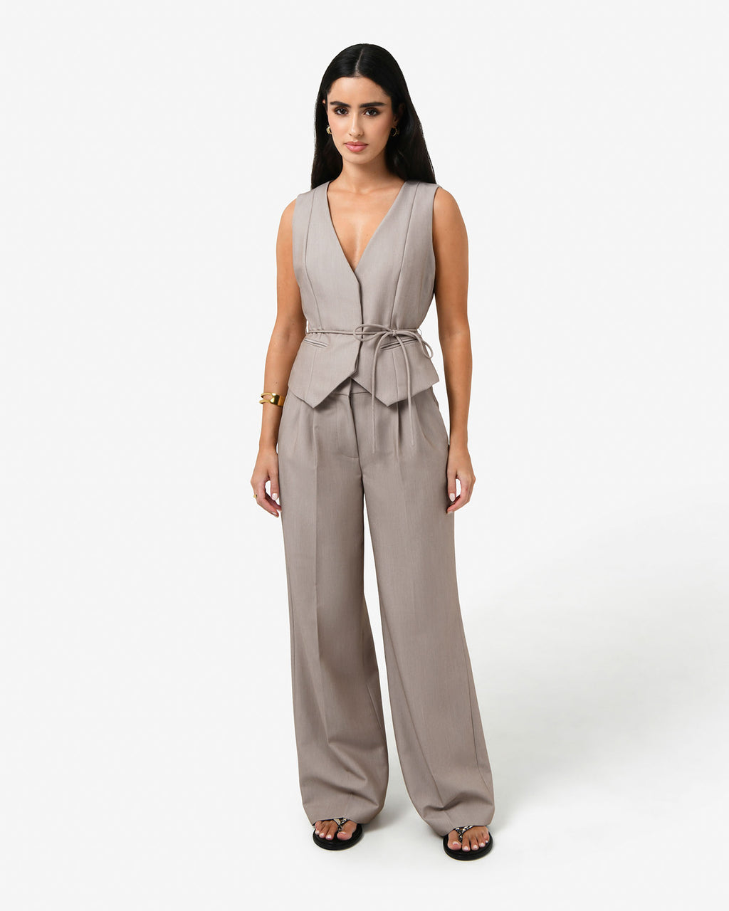 Fitzroy Pleat Front Pants — full-length view