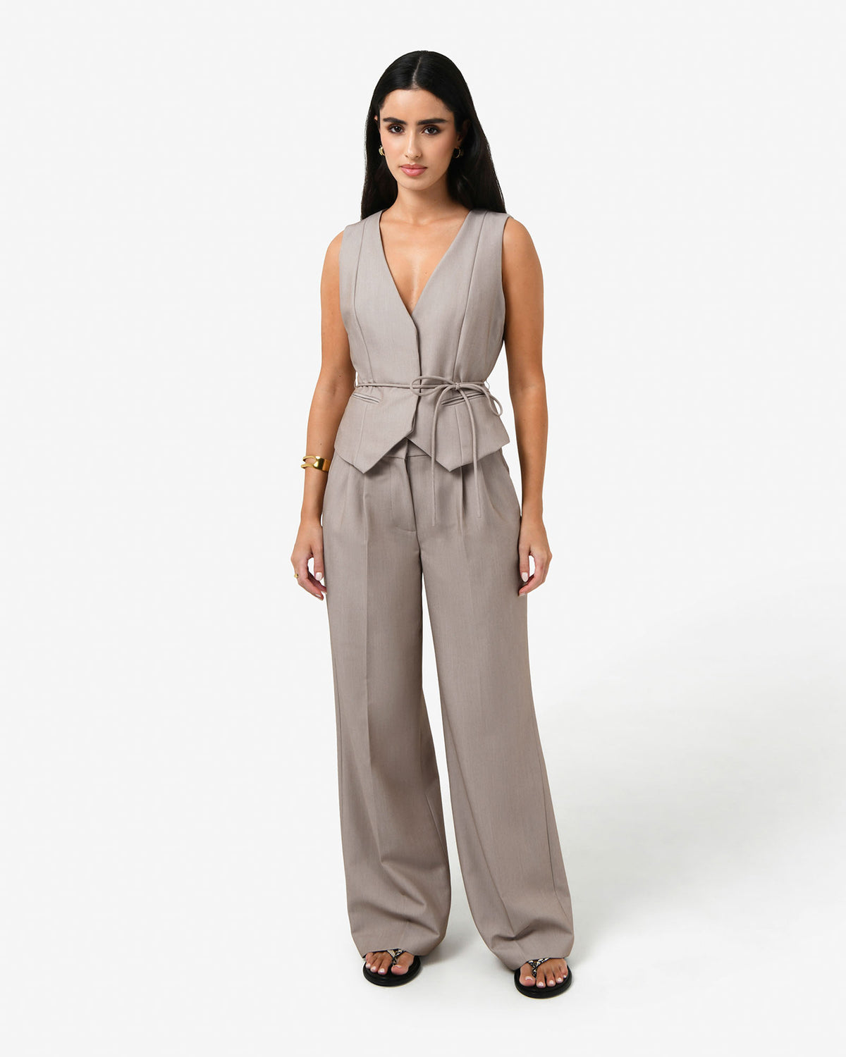 Fitzroy Pleat Front Pants — full-length view