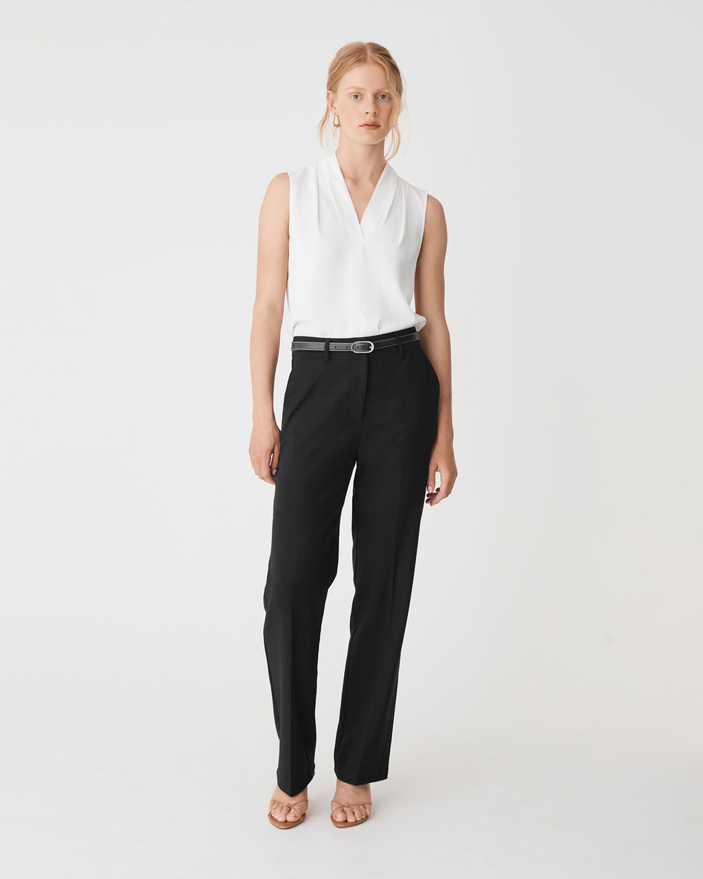 Merid Tailored Pants in black — full-length view