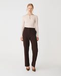 Merid Tailored Pants in espresso — full-length view