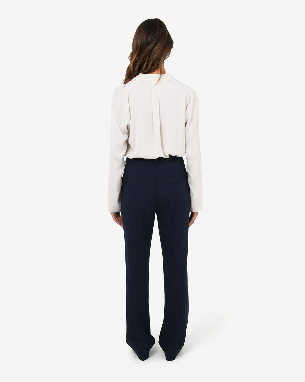 Merid Tailored Pants in navy — back view