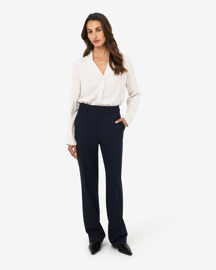 Merid Tailored Pants in navy — full-length view