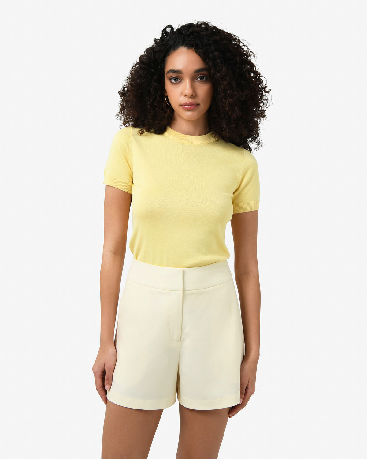 Rylan High Waist Short in butter — close-up view 2