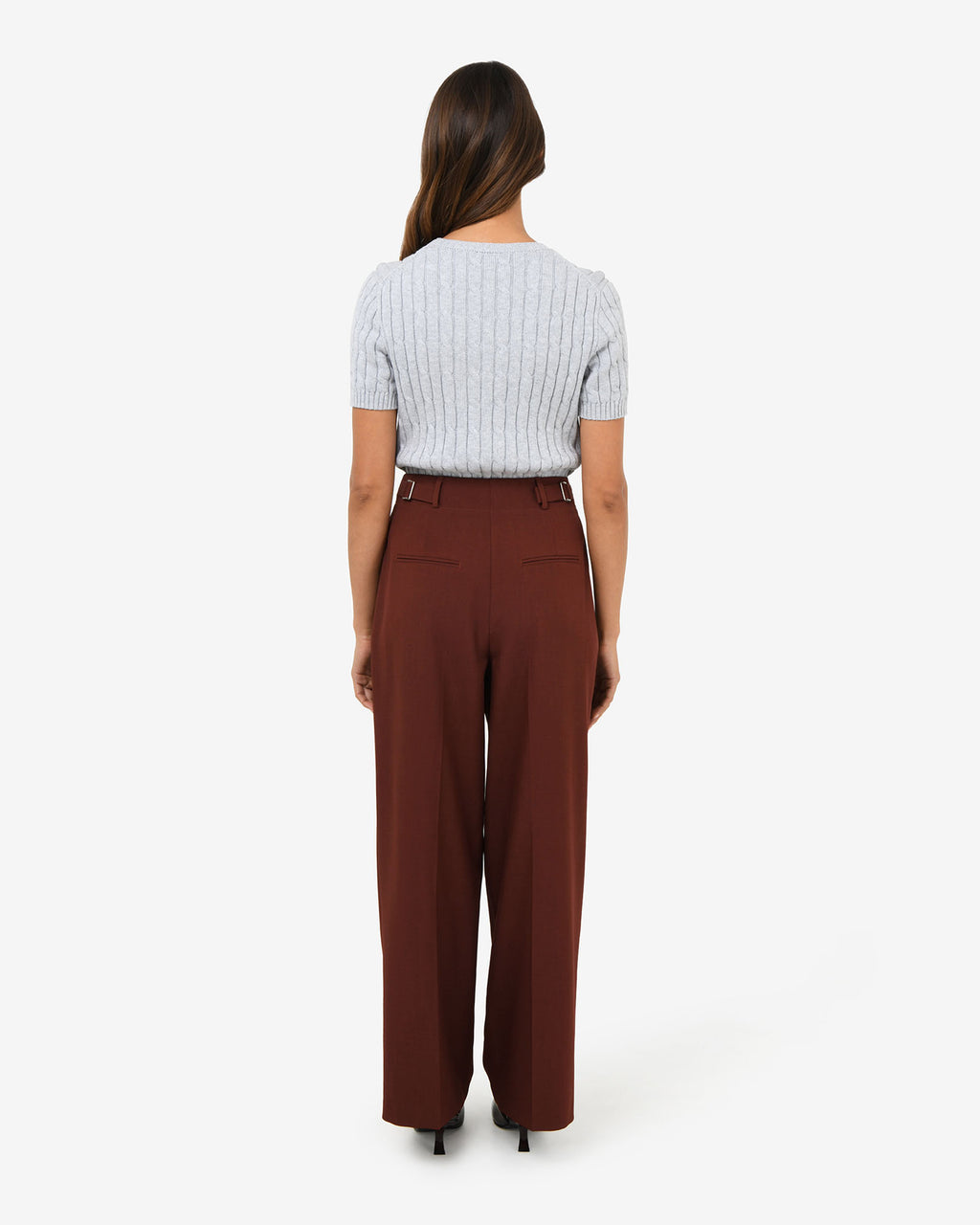 Abel Adjustable Waist Pants in clay — back view