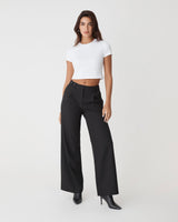 Abel Straight Leg Pants in black — full-length view