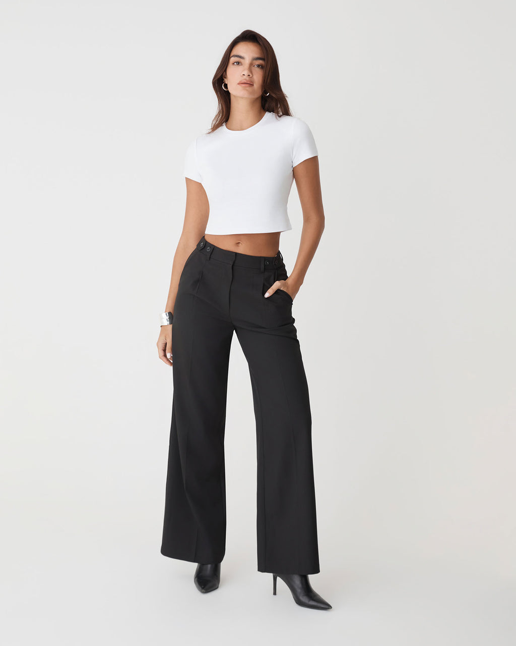 Abel Straight Leg Pants in black — full-length view 2