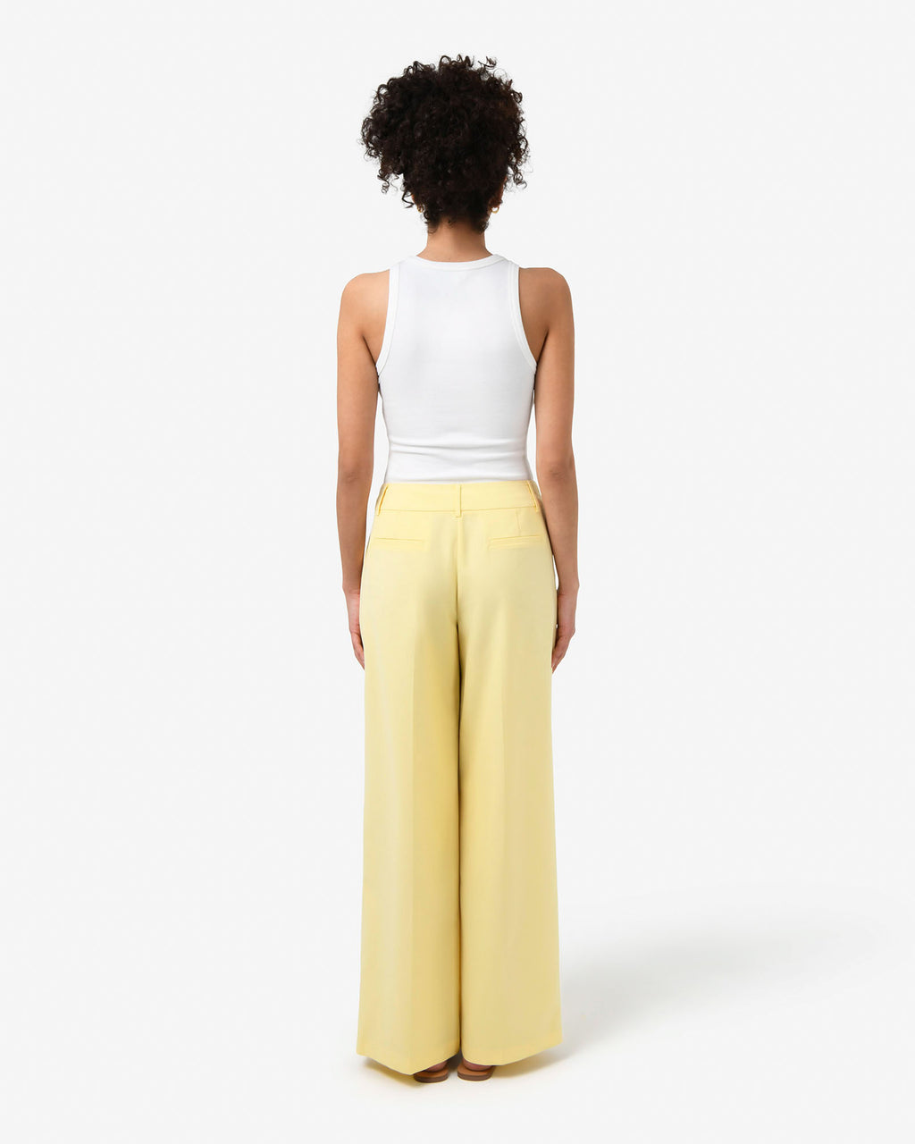 Amera 2 Wide Leg Tailored Pants in banana — back view