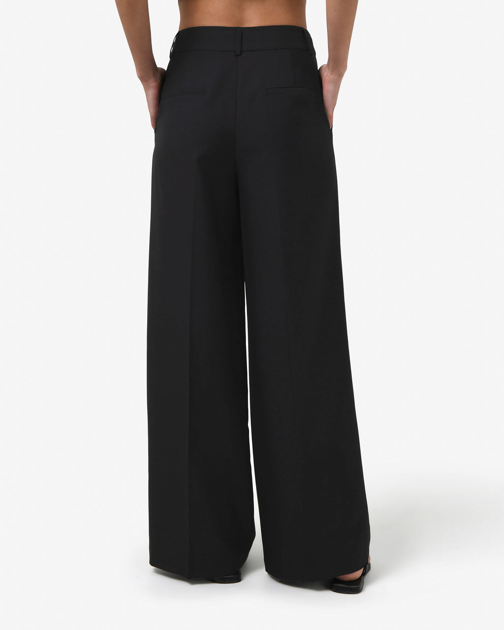 Amera 2 Wide Leg Tailored Pants in black — back view