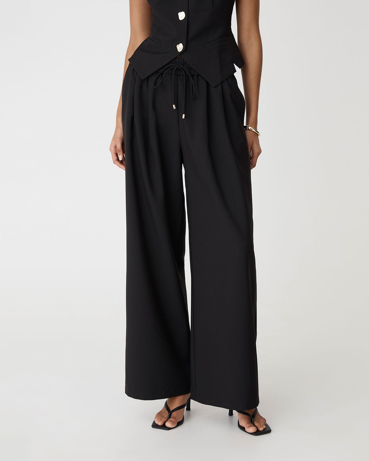 Amera Elastic Waist Pants in black — view 2