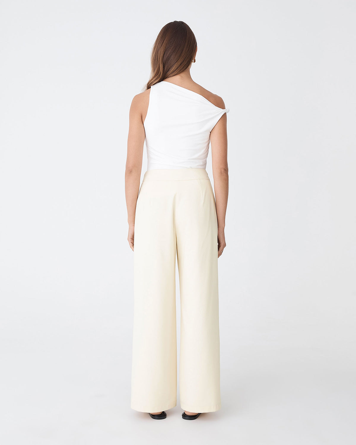 Rylan Wide Leg Pants in butter — back view