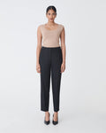 Mila Tapered Leg Pant in black — full-length view